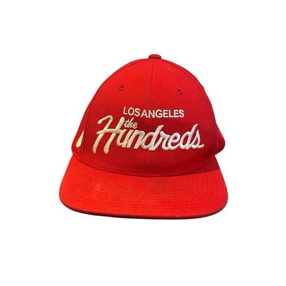 The Hundreds Other - Y2K The Hundreds Los Angeles Script SnapBack Acrylic Wool - Red - Authentic